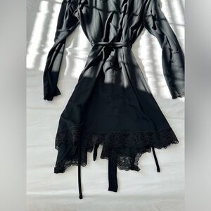 NEW Victoria’s Secret Black Lace Robe M/L